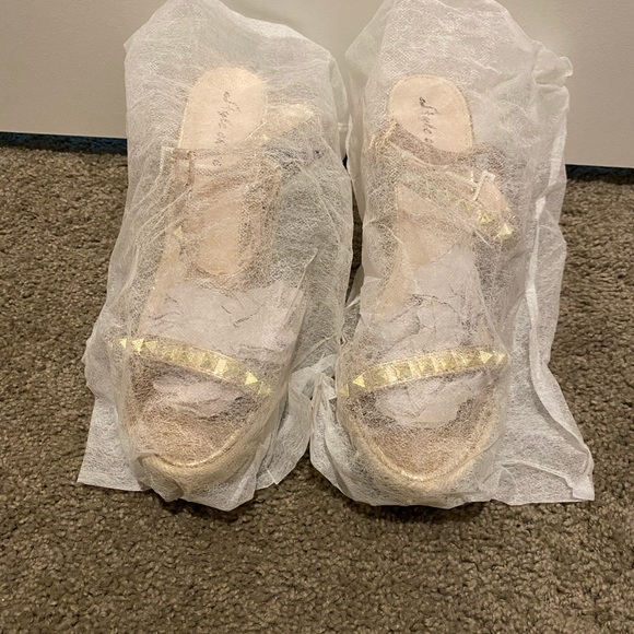 Rose Gold Wedge Sandals - Picture 3 of 4